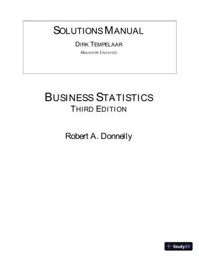 Solution Manual for Business Statistics, 3rd Edition - Page 1 preview image