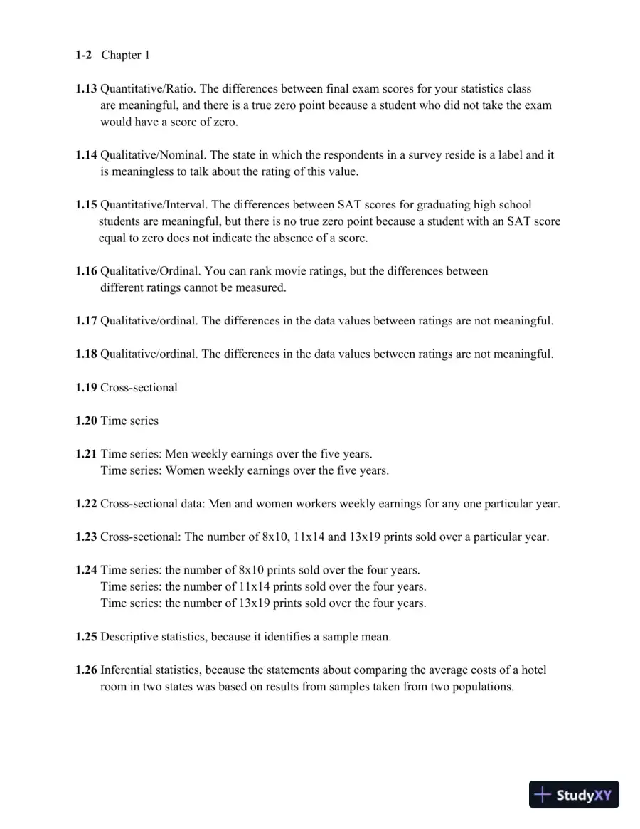 Solution Manual for Business Statistics, 3rd Edition, page 5