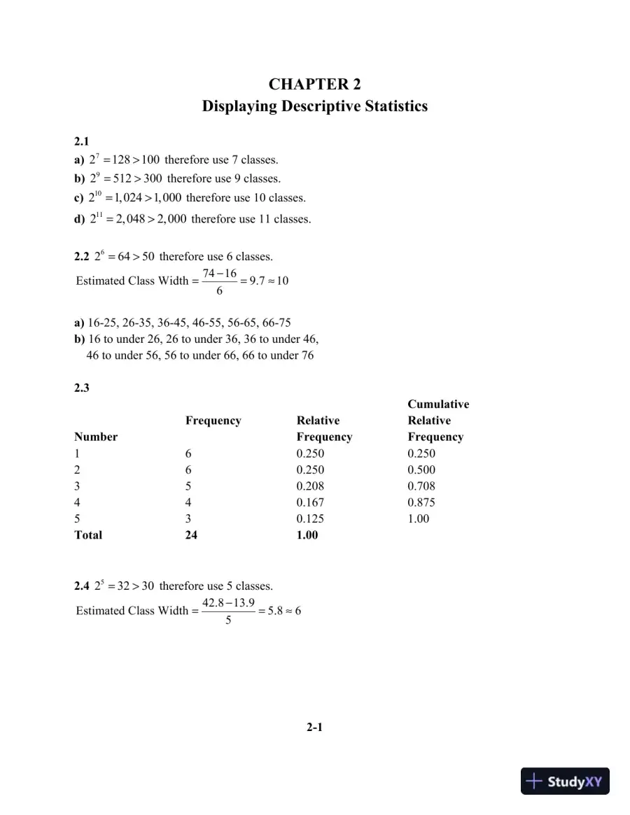 Solution Manual for Business Statistics, 3rd Edition, page 7