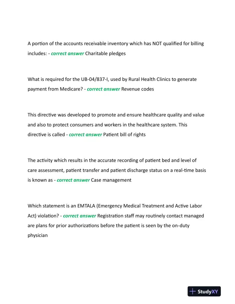 2023 CRCR Health Care Assessment Certification Review Exam With Answers (207 Solved Questions), page 3