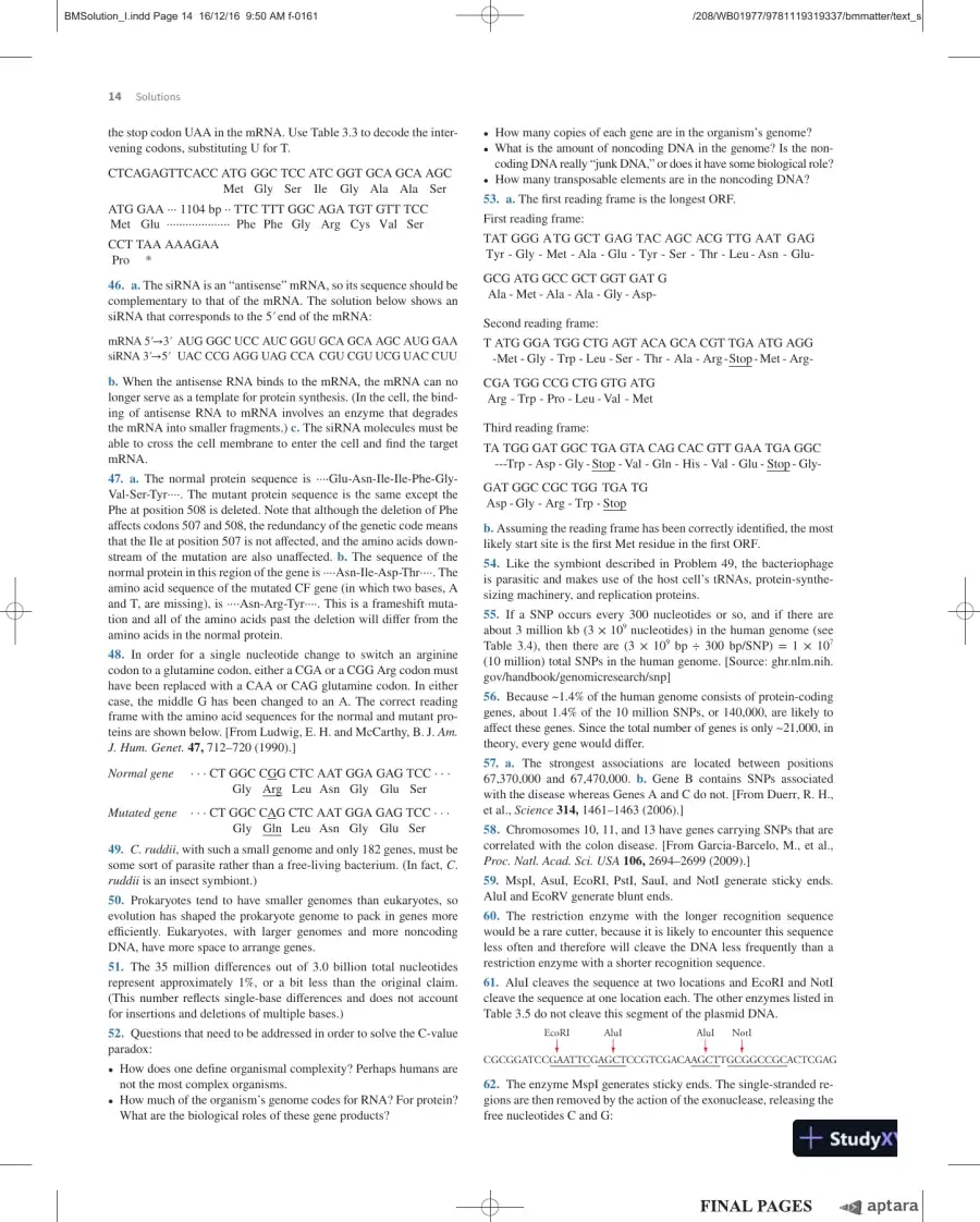 Solution Manual For Essential Biochemistry, 4th Edition, page 15