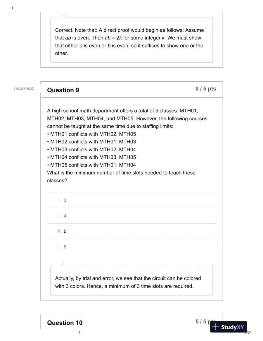 2021 Mathematics Final Exam With Answers (40 Solved Questions), page 9