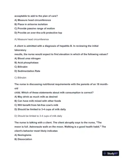 2024-2025 HESI RN Exit Exam with Answers (156 Solved Questions) - Page 12 preview image