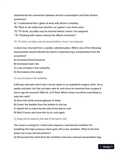 2024-2025 HESI RN Exit Exam with Answers (156 Solved Questions) - Page 14 preview image