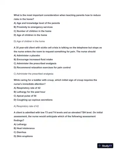 2024-2025 HESI RN Exit Exam with Answers (156 Solved Questions) - Page 3 preview image