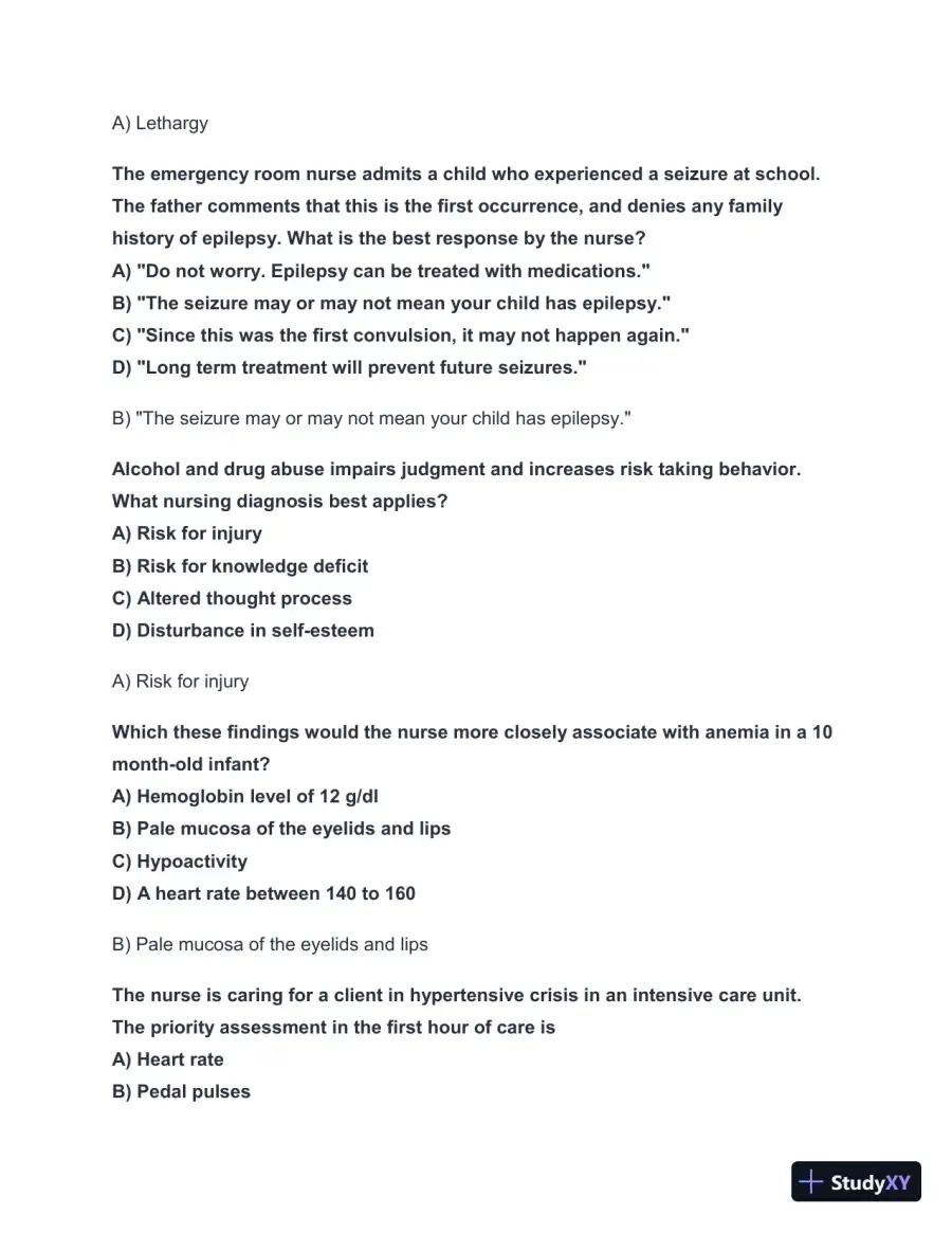 2024-2025 HESI RN Exit Exam with Answers (156 Solved Questions), page 4