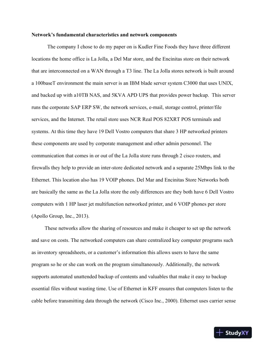 Kudler Fine Foods Integrated Network Design Project, page 3