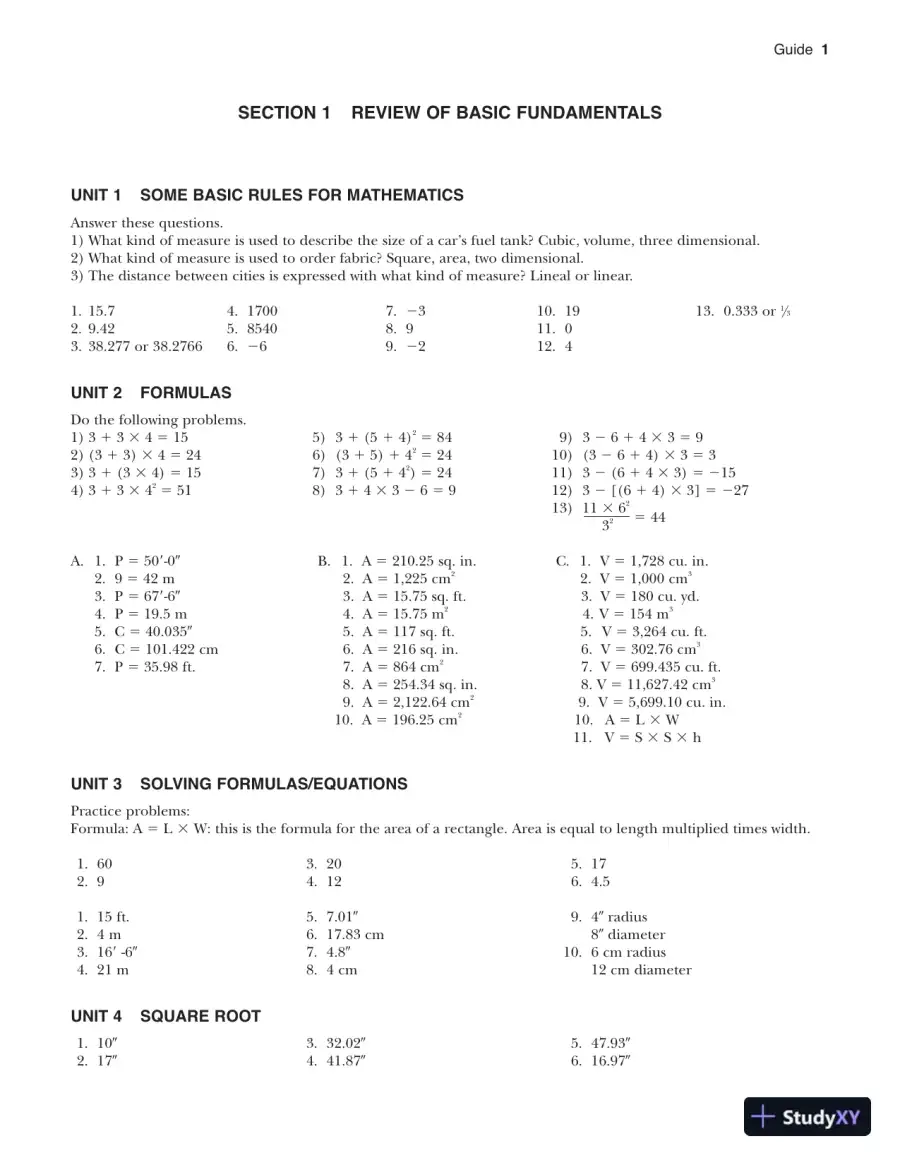 Mathematics for Plumbers and Pipefitters 8th Edition Solution Manual, page 7