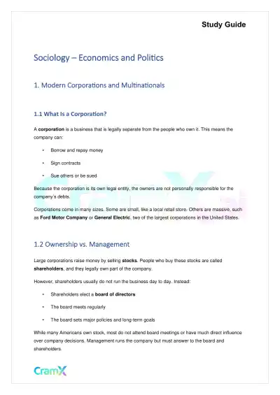 Sociology - Economics and Politics - Page 1 preview image
