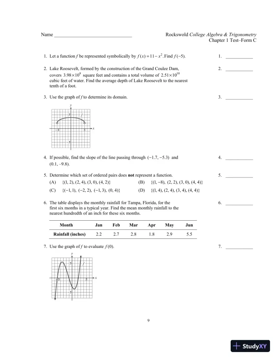 Solution Manual for Precalculus with Modeling and Visualization, 6th Edition, page 12