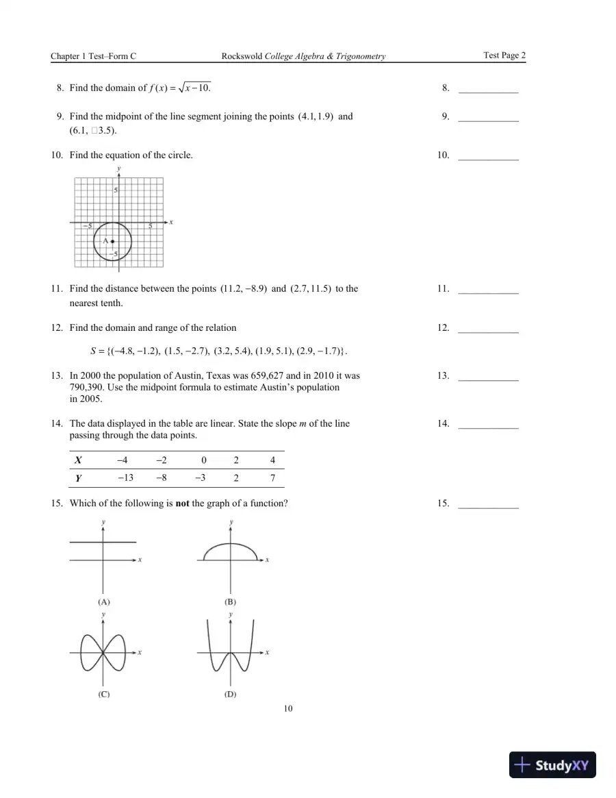 Solution Manual for Precalculus with Modeling and Visualization, 6th Edition, page 13