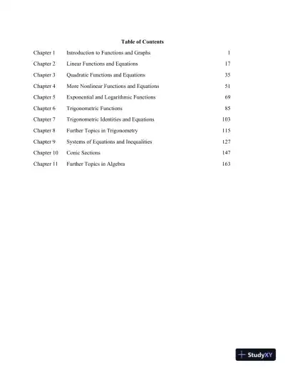 Solution Manual for Precalculus with Modeling and Visualization, 6th Edition - Page 3 preview image