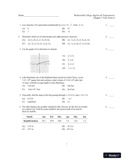 Solution Manual for Precalculus with Modeling and Visualization, 6th Edition - Page 4 preview image