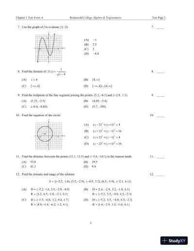 Solution Manual for Precalculus with Modeling and Visualization, 6th Edition - Page 5 preview image