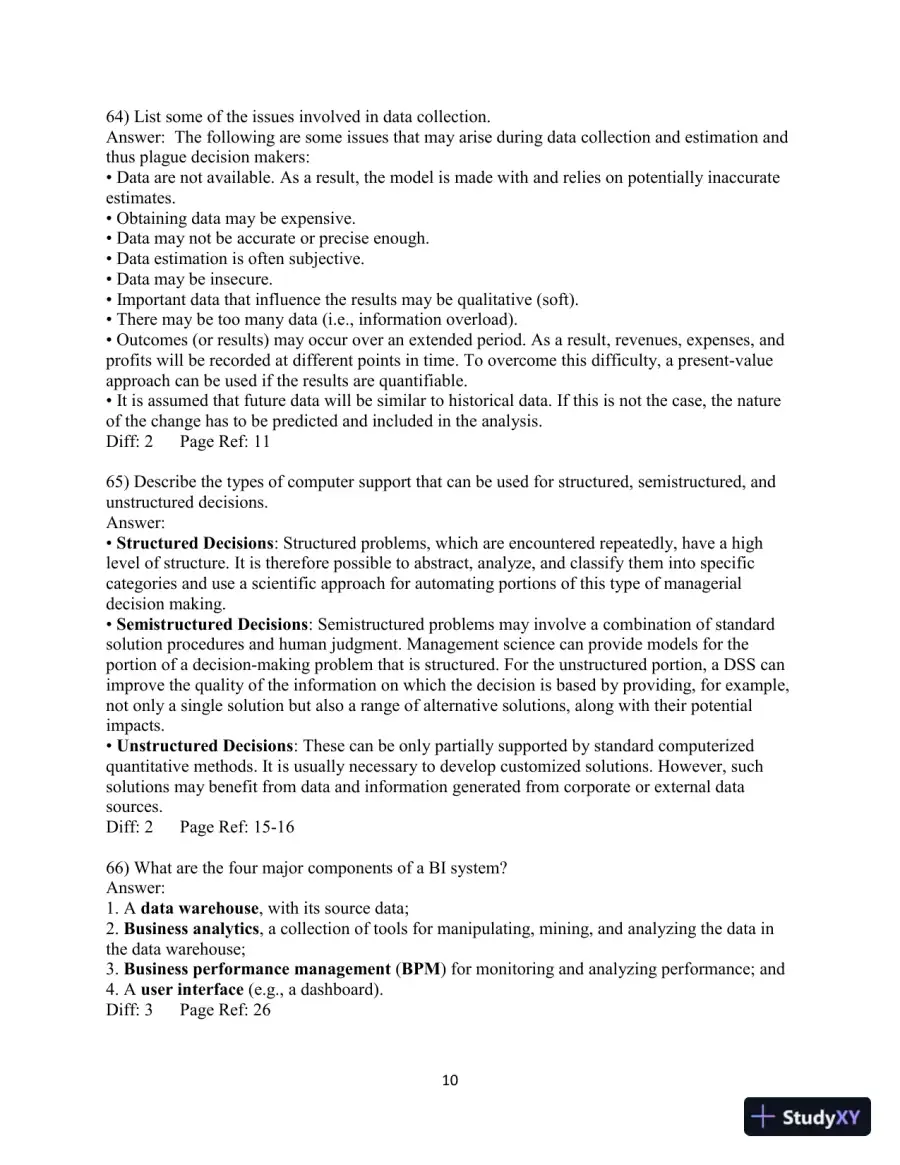 Test Bank for Analytics, Data Science, And Artificial Intelligence: Systems For Decision Support, 11th Edition, page 11