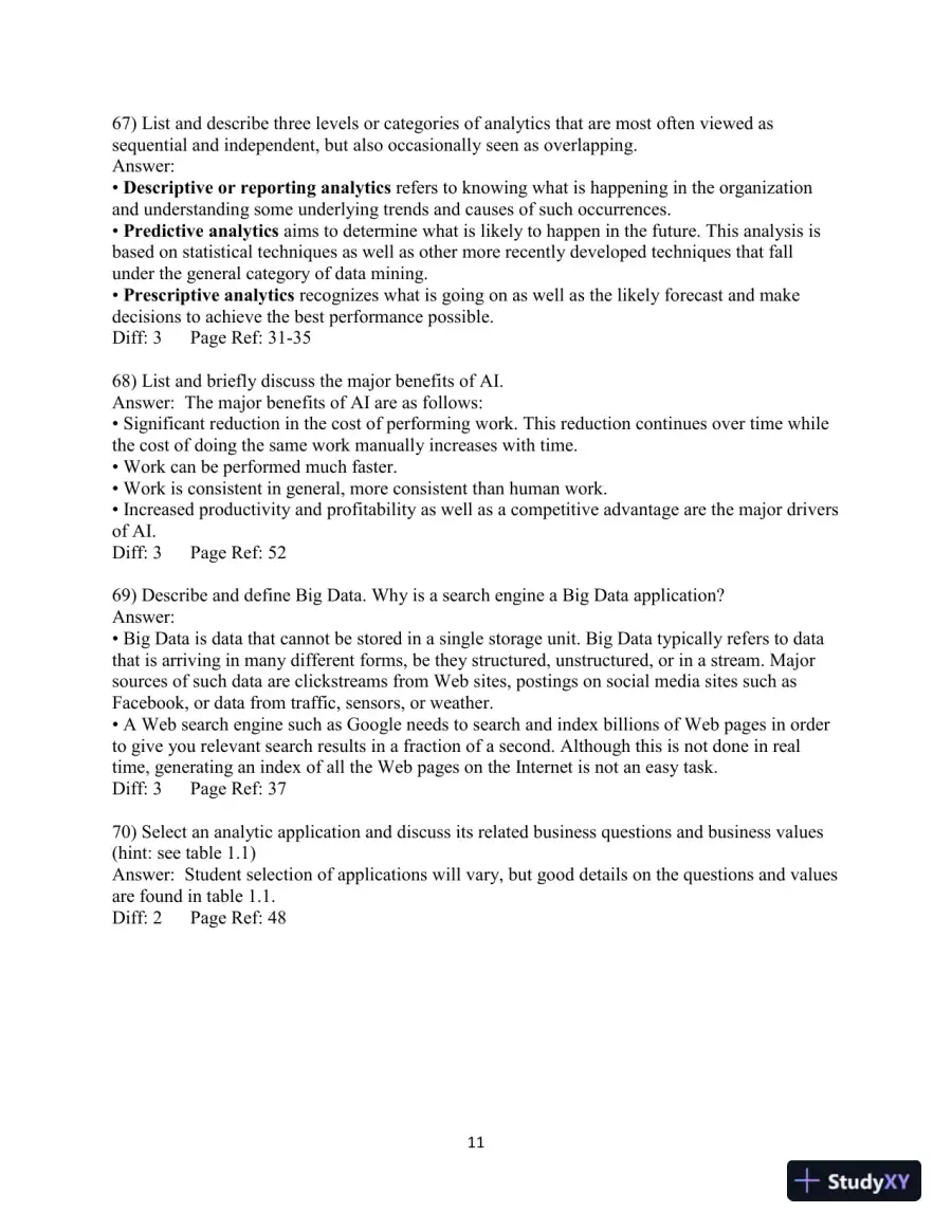 Test Bank for Analytics, Data Science, And Artificial Intelligence: Systems For Decision Support, 11th Edition, page 12