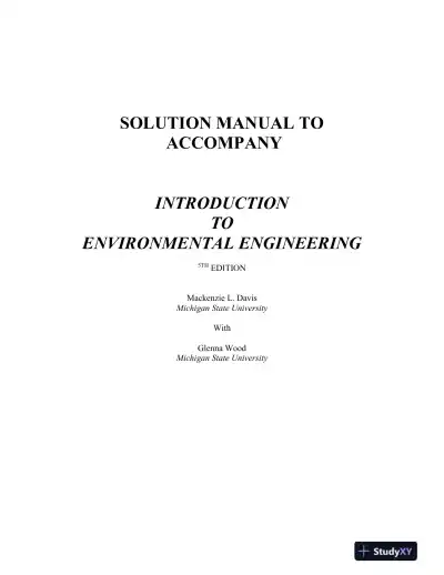 Solution Manual for Introduction to Environmental Engineering, 5th Edition - Page 1 preview image