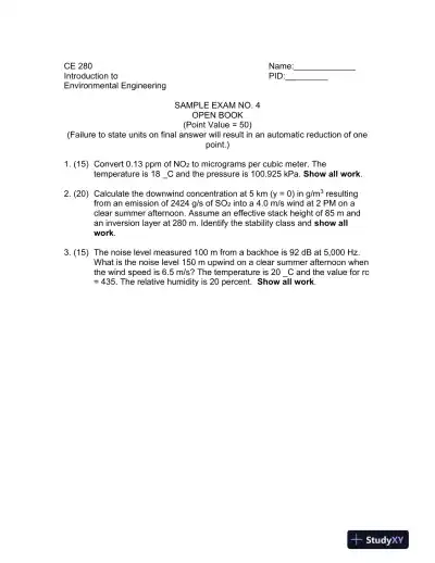 Solution Manual for Introduction to Environmental Engineering, 5th Edition - Page 11 preview image