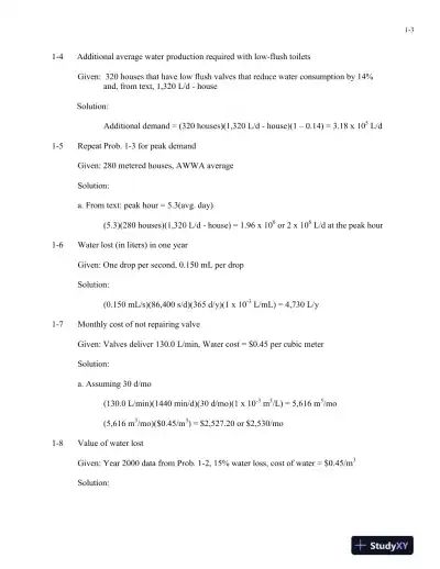 Solution Manual for Introduction to Environmental Engineering, 5th Edition - Page 14 preview image
