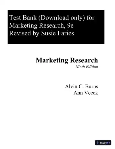Test Bank for Marketing Research, 9th Edition - Page 1 preview image