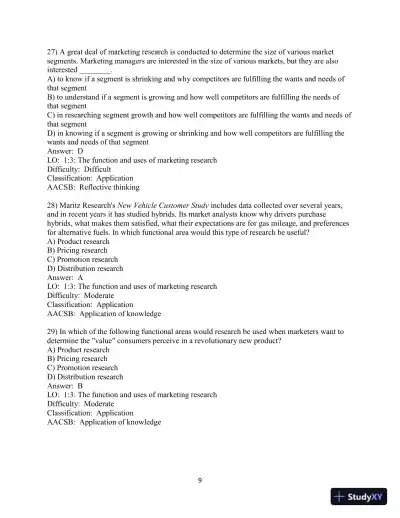 Test Bank for Marketing Research, 9th Edition - Page 11 preview image