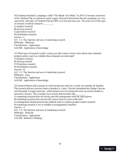 Test Bank for Marketing Research, 9th Edition - Page 12 preview image