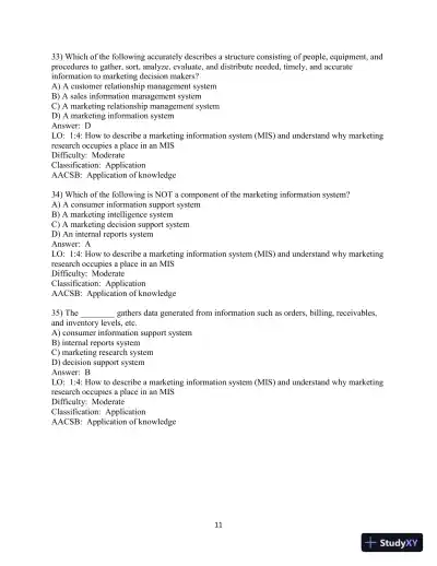 Test Bank for Marketing Research, 9th Edition - Page 13 preview image