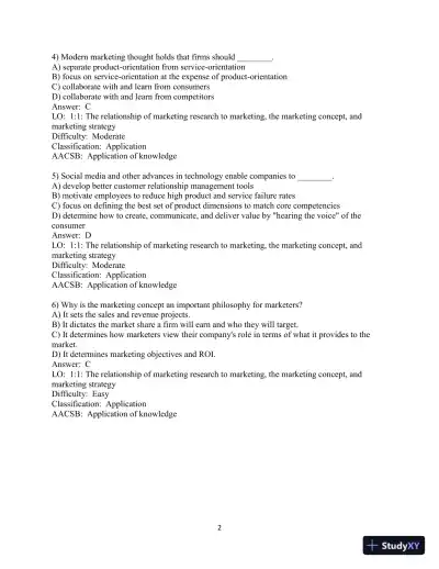 Test Bank for Marketing Research, 9th Edition - Page 4 preview image