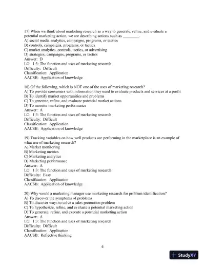 Test Bank for Marketing Research, 9th Edition - Page 8 preview image