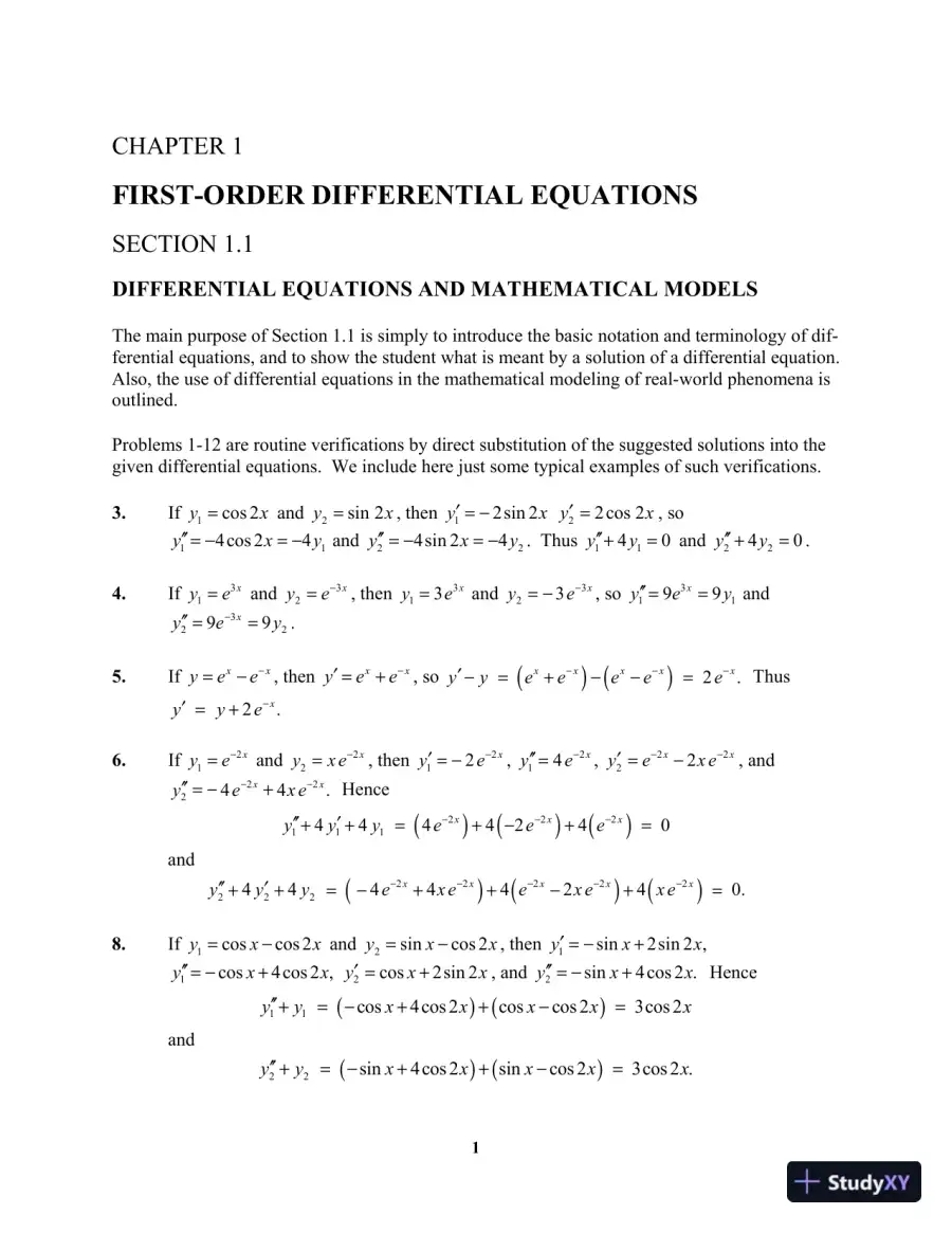 Solution Manual for Differential Equations: Computing and Modeling (Tech Update), 5th Edition, page 5