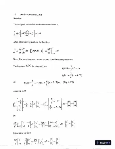 Solution Manual for The Finite Element Method: Basic Concepts and Applications with MATLAB, MAPLE, and COMSOL,, 3rd Edition - Page 4 preview image