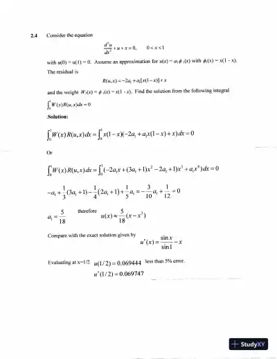 Solution Manual for The Finite Element Method: Basic Concepts and Applications with MATLAB, MAPLE, and COMSOL,, 3rd Edition - Page 5 preview image
