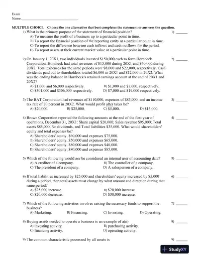 Financial Accounting 6th Canadian Edition Test Bank - Page 1 preview image
