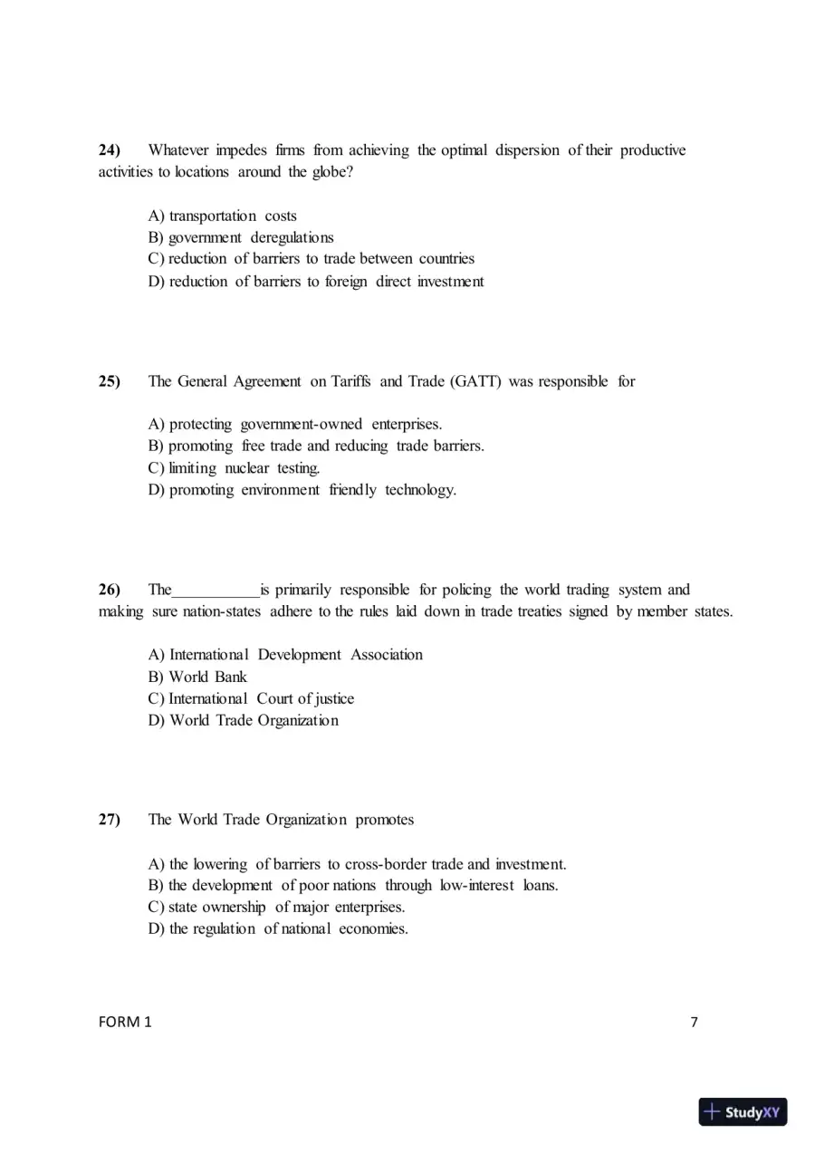 Test Bank for ISE International Business: Competing in the Global Marketplace, 14th Edition (Chapters 1-10), page 10