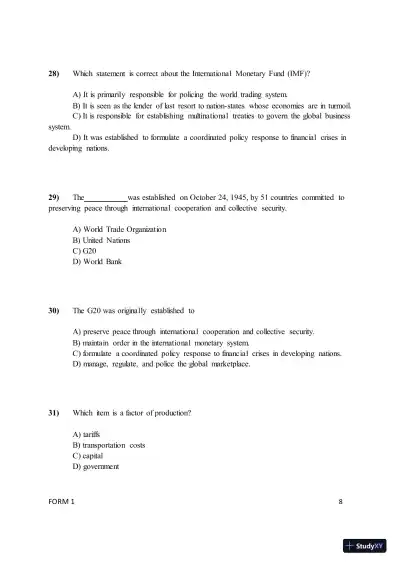 Test Bank for ISE International Business: Competing in the Global Marketplace, 14th Edition (Chapters 1-10) - Page 11 preview image