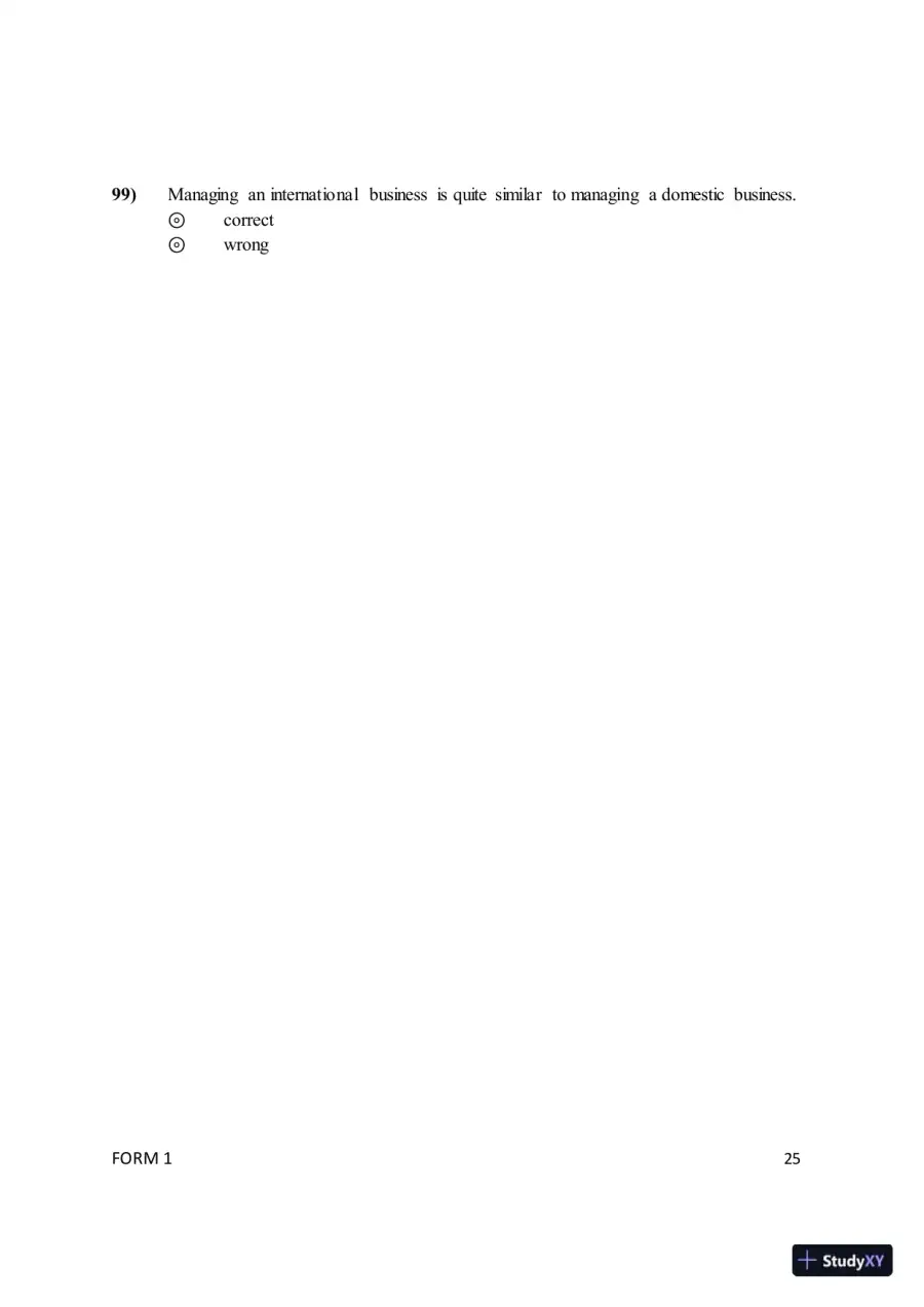 Test Bank for ISE International Business: Competing in the Global Marketplace, 14th Edition (Chapters 1-10), page 28