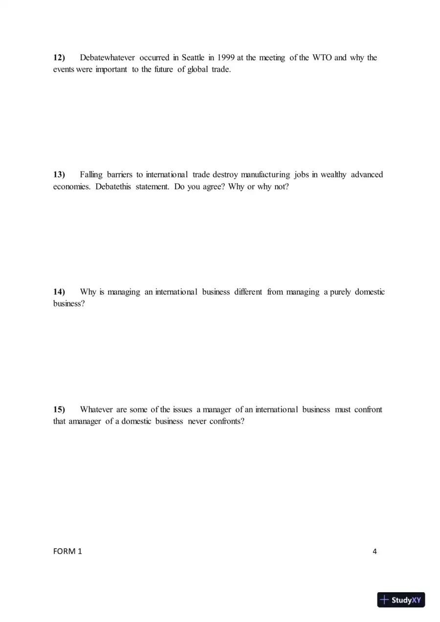 Test Bank for ISE International Business: Competing in the Global Marketplace, 14th Edition (Chapters 1-10), page 7