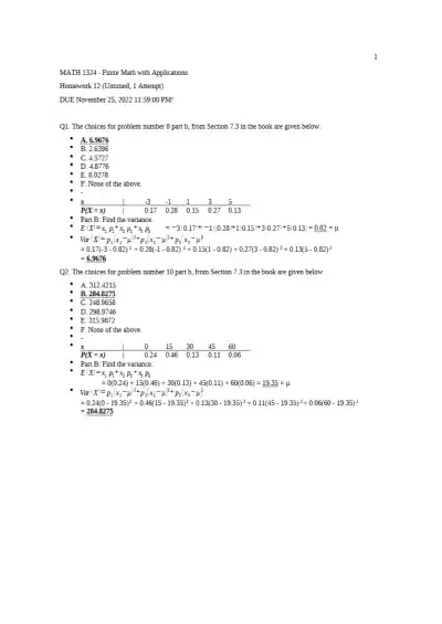 MATH 1324 Homework 12 Answers - Page 1 preview image