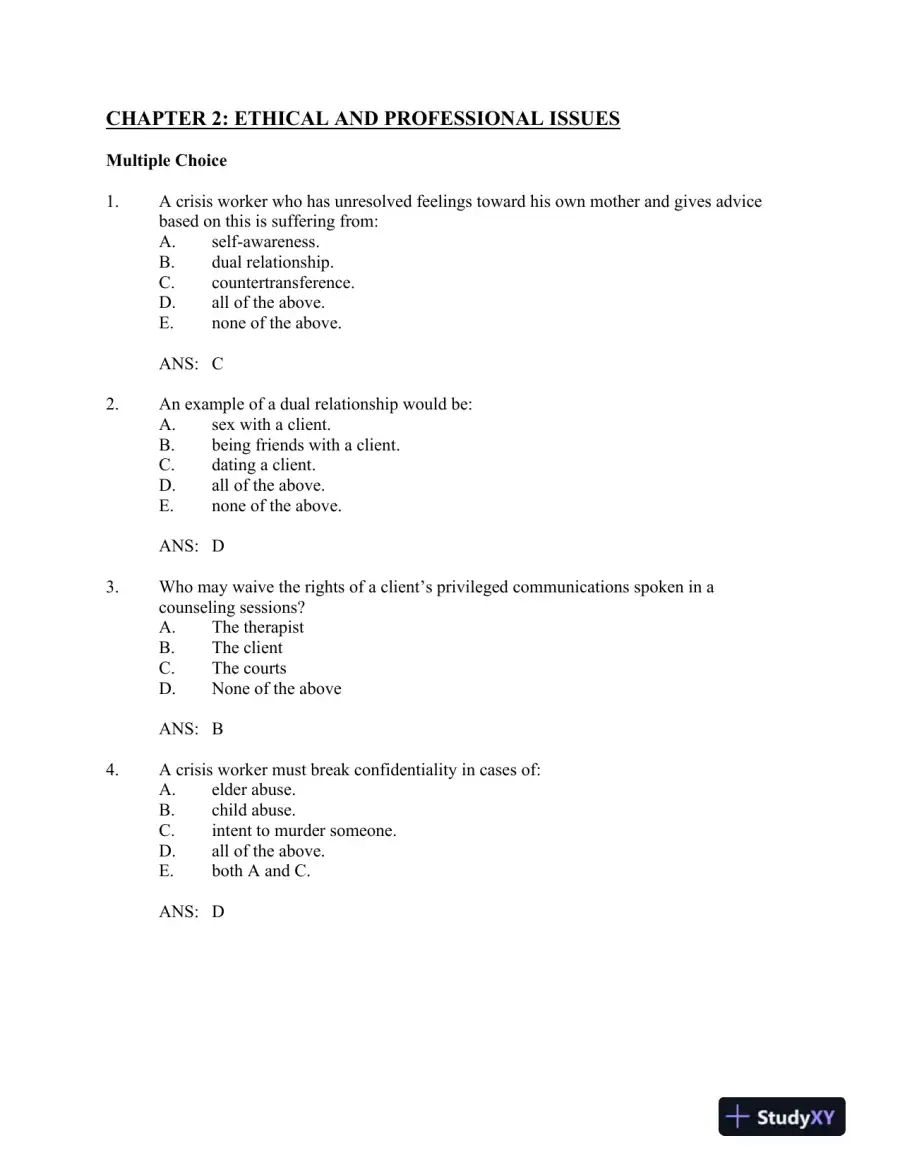 A Guide to Crisis Intervention 5th Edition Test Bank, page 16