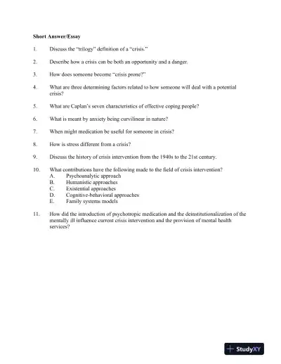 A Guide to Crisis Intervention 5th Edition Test Bank - Page 8 preview image