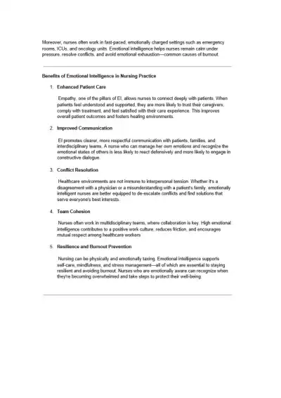 The Role of Emotional Intelligence in Nursing Prac - Page 2 preview image