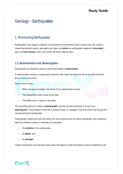 Geology - Earthquakes - Page 1 preview image