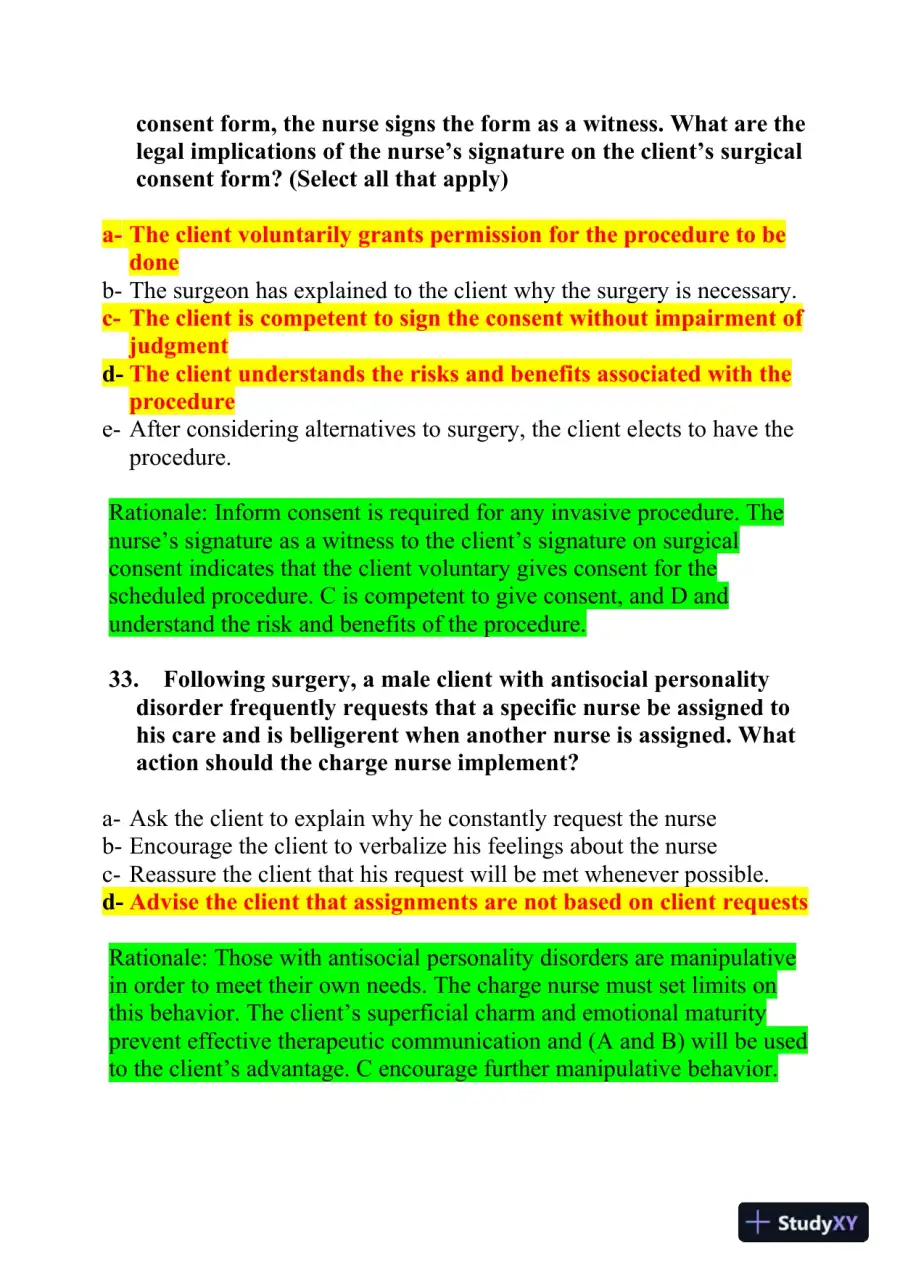 2020-2021 HESI RN Pediatrics Review Exit Exam With Answers (756 Solved Questions), page 16