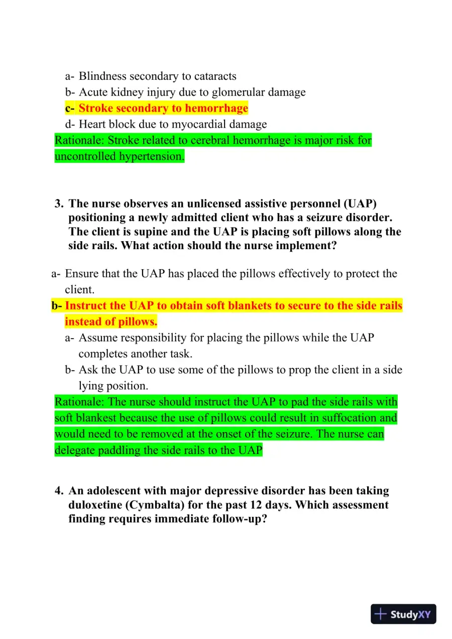 2020-2021 HESI RN Pediatrics Review Exit Exam With Answers (756 Solved Questions), page 3