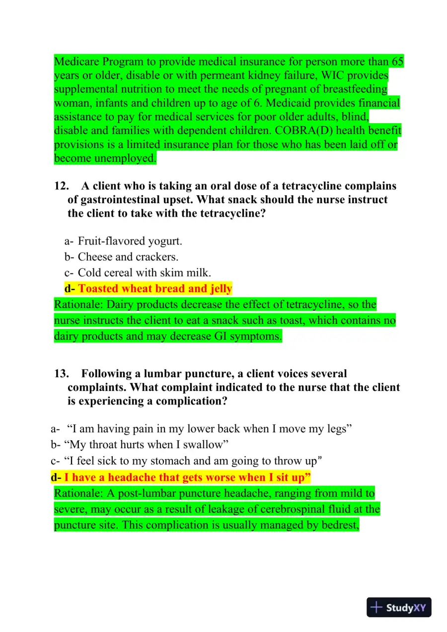 2020-2021 HESI RN Pediatrics Review Exit Exam With Answers (756 Solved Questions), page 7
