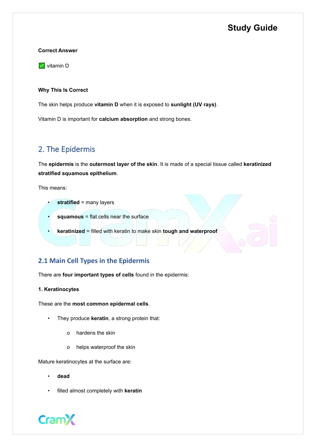 Anatomy and Physiology - The Integumentary System - Page 2 preview image