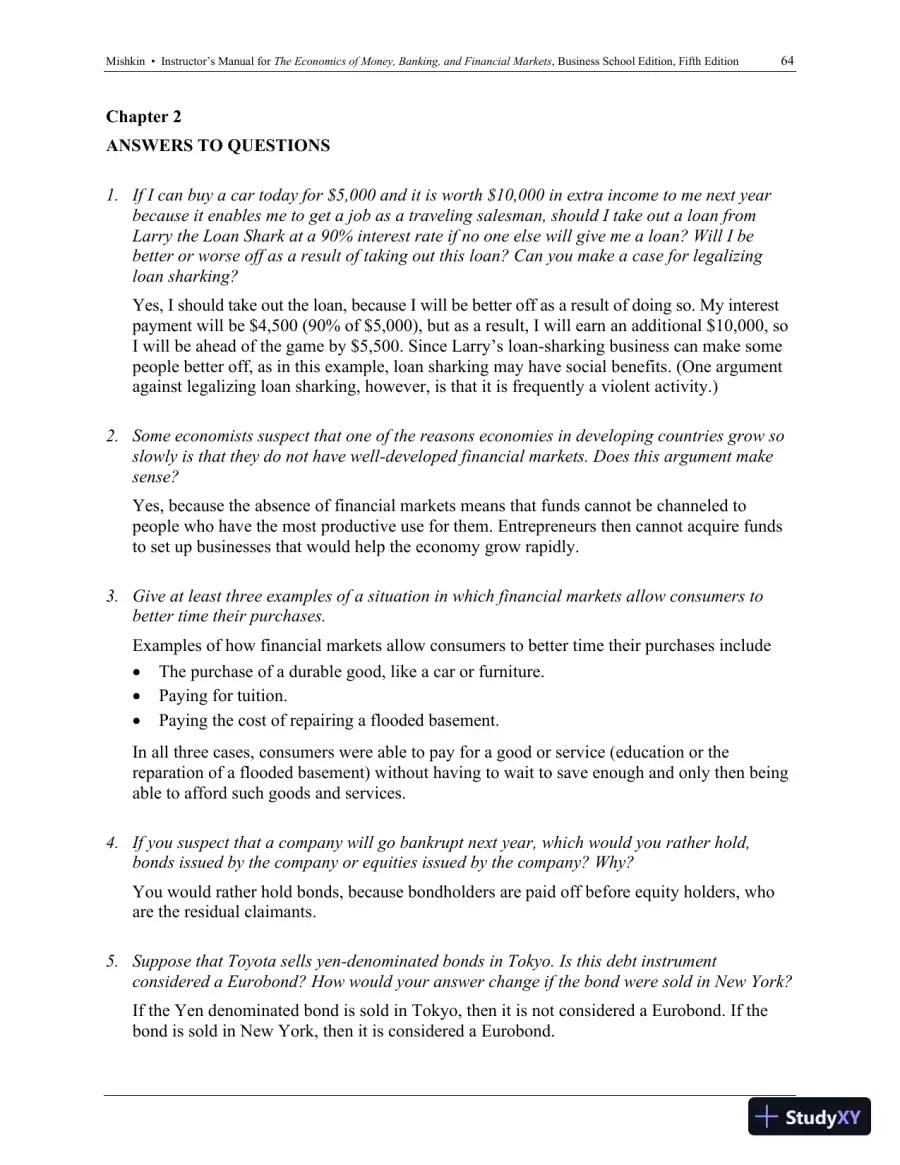 Economics of Money, Banking and Financial Markets, The, Business School Edition, 5th Edition Solution Manual, page 10