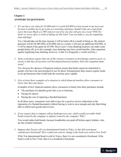 Economics of Money, Banking and Financial Markets, The, Business School Edition, 5th Edition Solution Manual - Page 10 preview image