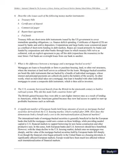 Economics of Money, Banking and Financial Markets, The, Business School Edition, 5th Edition Solution Manual - Page 11 preview image