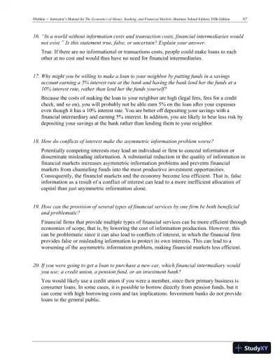 Economics of Money, Banking and Financial Markets, The, Business School Edition, 5th Edition Solution Manual - Page 13 preview image